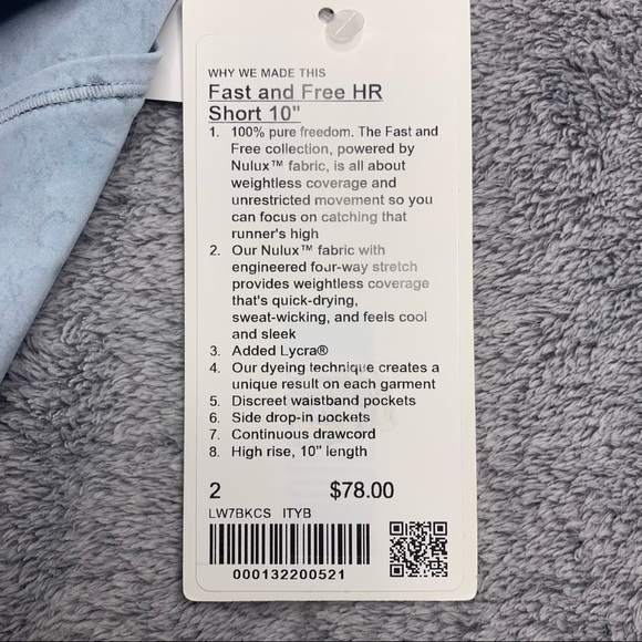 Lululemon Fast and Free HR Short 10” NWT Size 2 - Picture 14 of 14